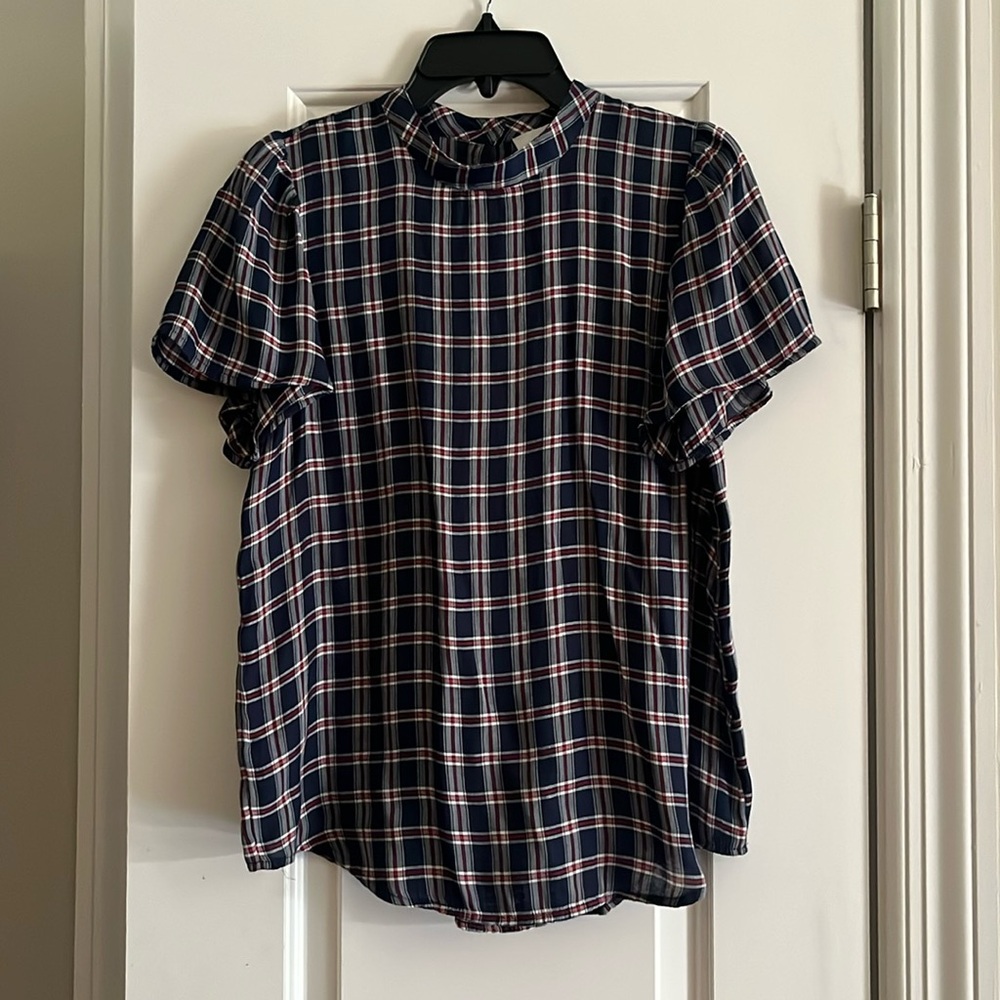 LOFT Plaid Blouse
